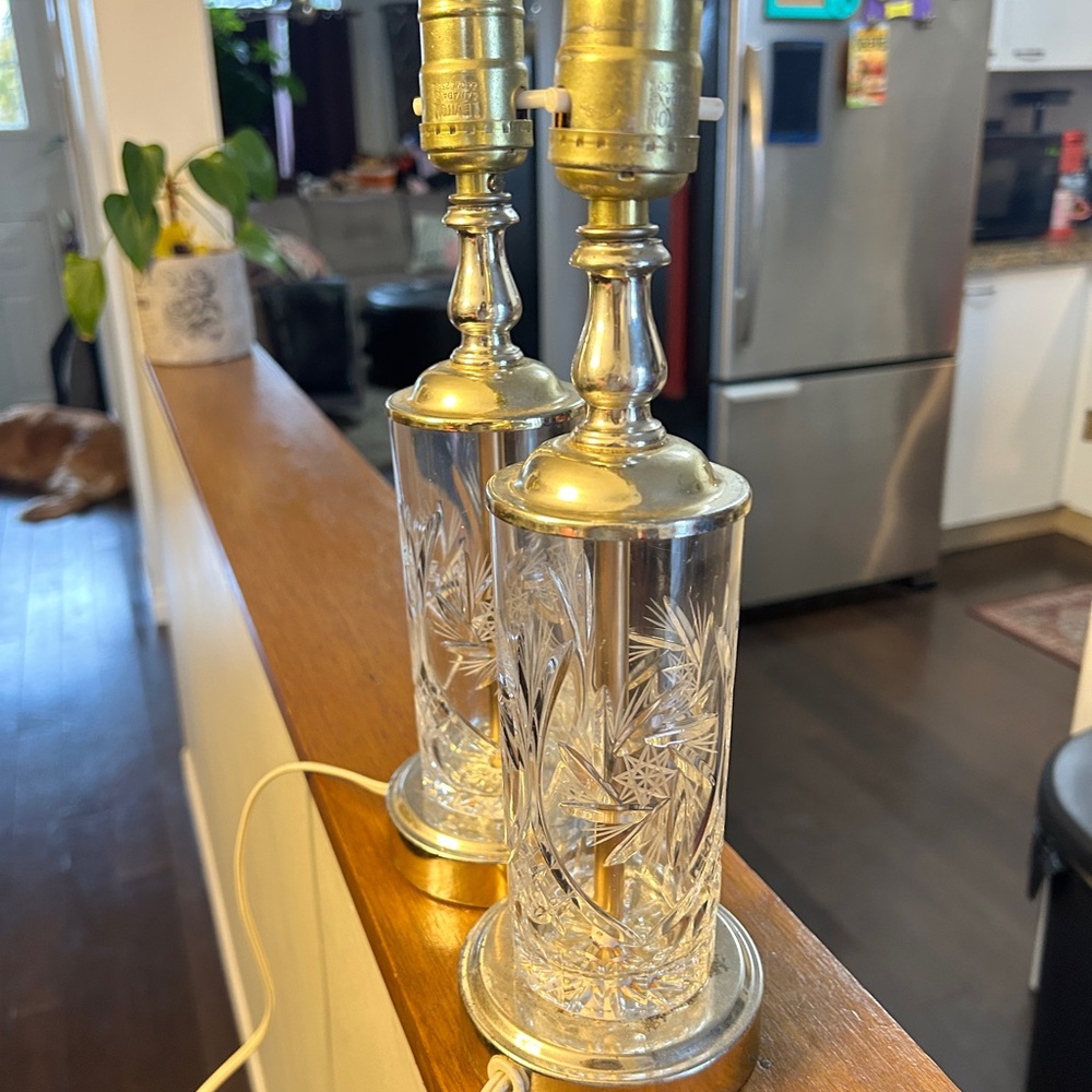 Vintage Pinwheel Table Lamps - Pair